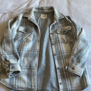 Thread & Supply Chandler Plaid Shacket for Women in Light Grey